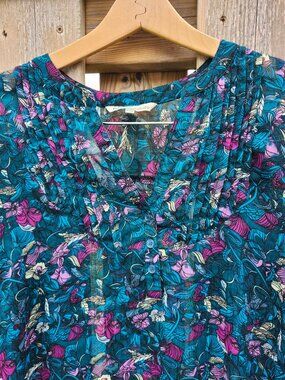 FLORAL FMX Design Studio Blouse Women's Size XL Long sleeve blouse